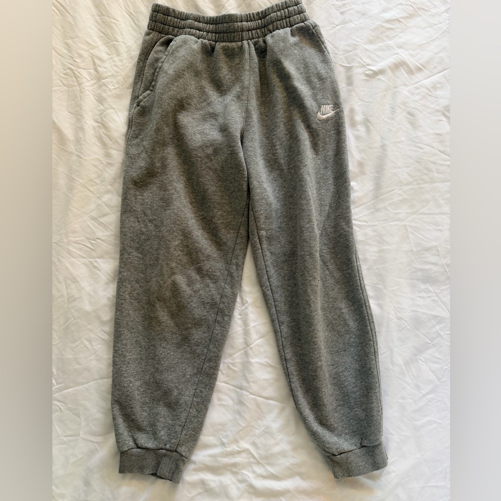 Nike Kids' Gray Fleece Jogger Pants Size L